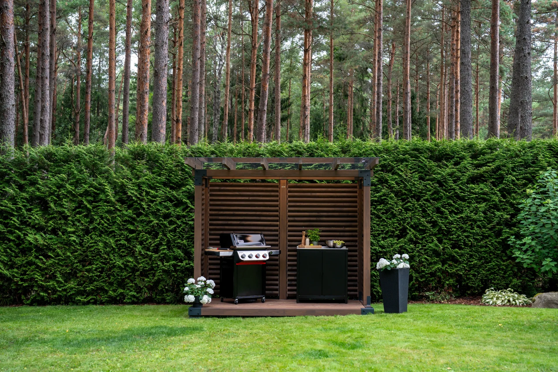 Compact used as a covered grill area.