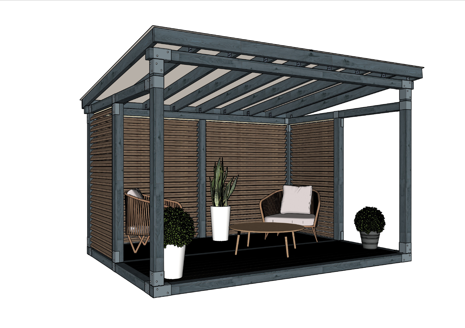 3x4 Forma Base, solid roof