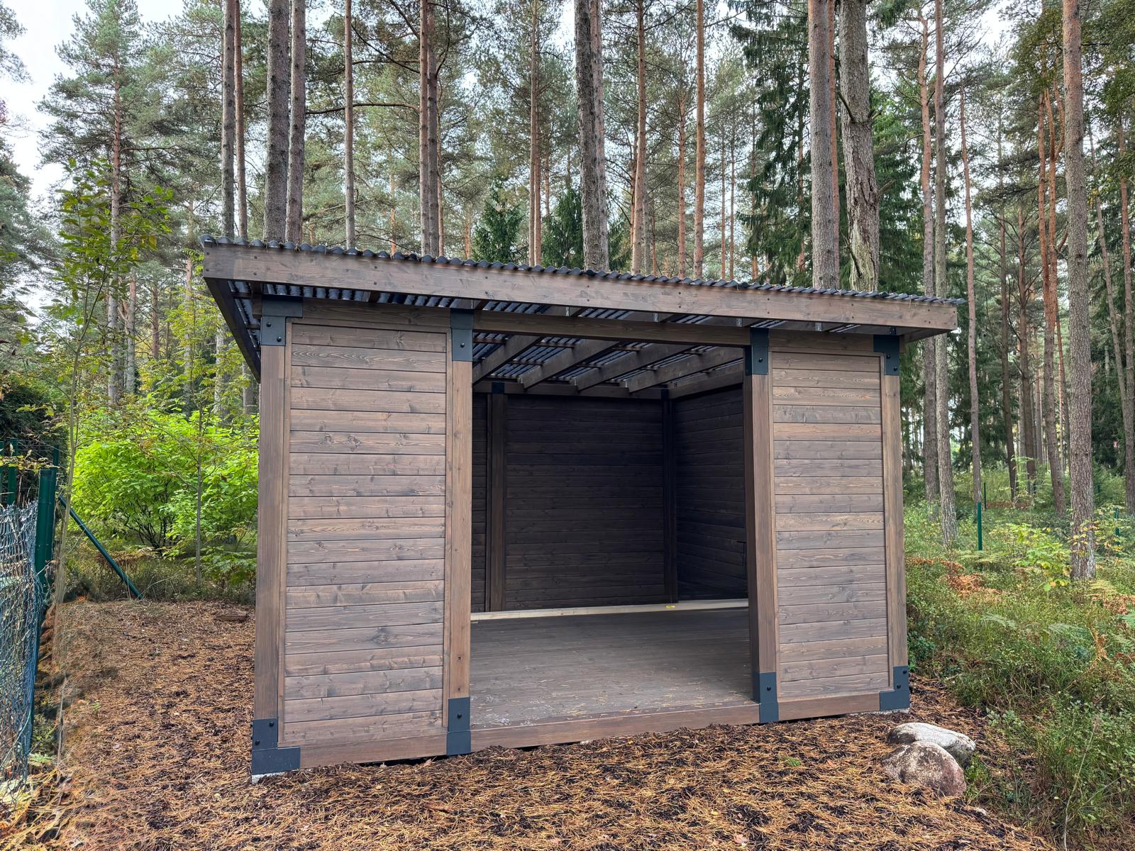 Timber garden shed.