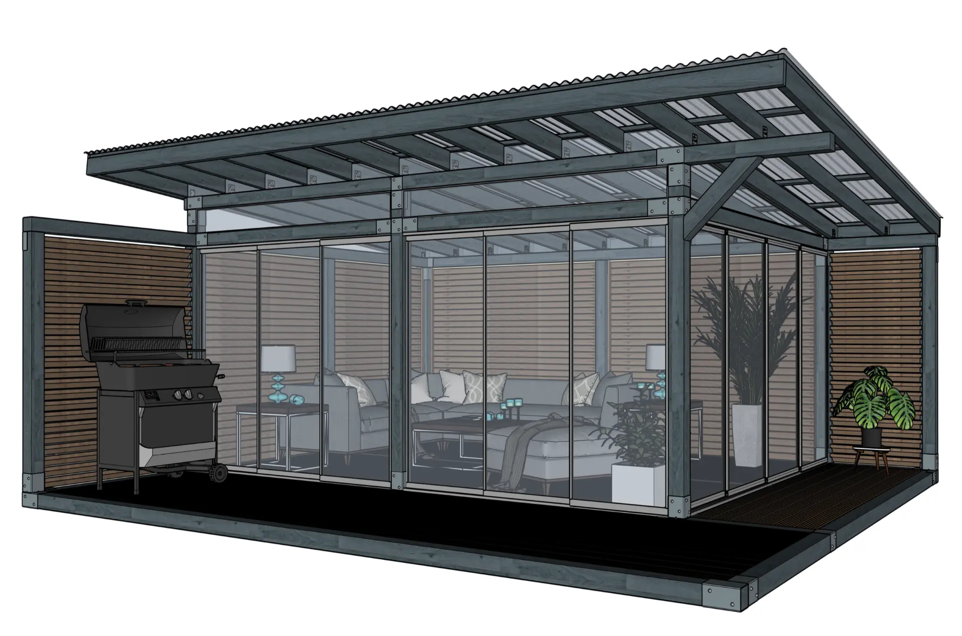 Garden Room XL, Prisma (corrugated roof)